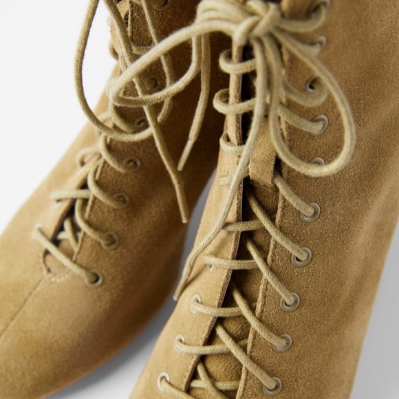 Zara Suede Lace Up Boots 🤎 - Picture 2 of 6